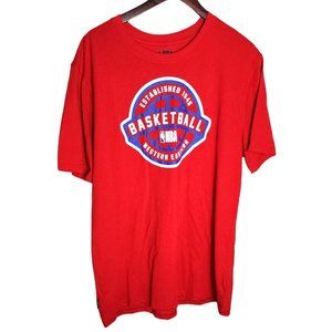 NBA Basketball Western Eastern Red XL Seal Of Approval Embroidered Logo T Shirt